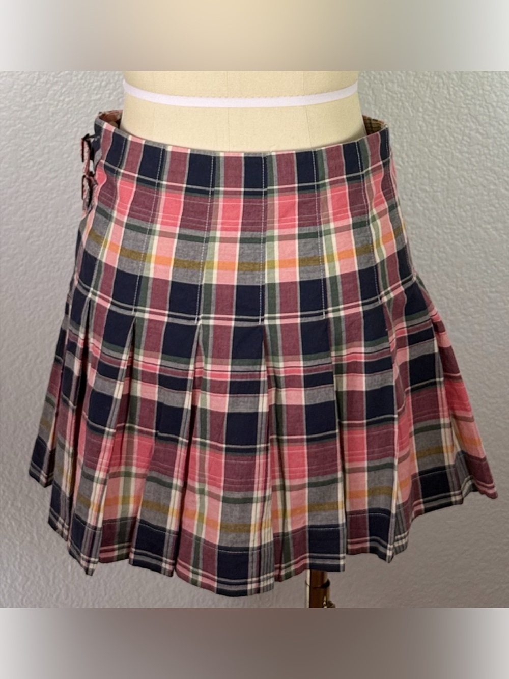 Ralph Lauren RUGBY Women's RARE Y2K Micro Mini Pleated Skirt with side Buckles - Picture 7 of 12